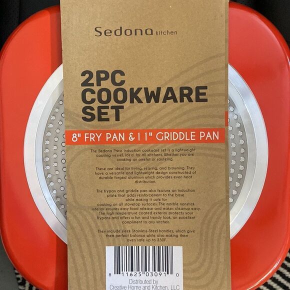 Sedona Forged Aluminum 8" Fry Pan and 11" Griddle Pan 2-PIECE Cookware S… - Picture 5 of 6